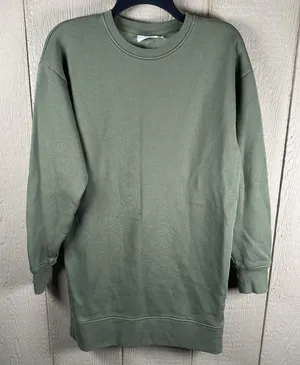Cozy Earth Tunic Crewneck Sweatshirt Womens Small Olive Green Modal CEW0168 thumbnail 1