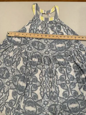 Free People Mini Dress Womens Medium Boho Flowy Euro Summer Festival Indie Linen thumbnail 6