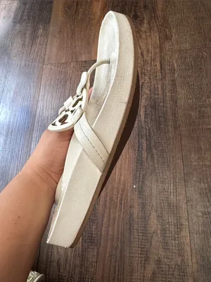 Tory Burch white  Logo Thong Sandals thumbnail 4