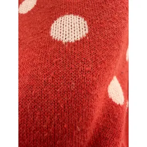 Vero Moda Dotty Sweater Womens M Spice Red Polka Dot Oversized Boatneck Retro thumbnail 3