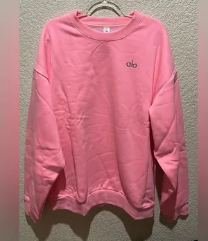 ALO Yoga NWT Accolade Crew Neck Pullover Neon Bubblegum Size M SOLD OUT COLOR thumbnail 8