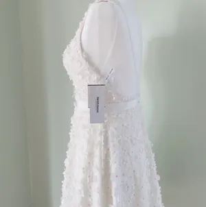 David's Bridal 3D Floral V Neck Dress thumbnail 10