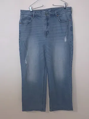 Old Navy Extra High Rise Sky Hi Wide Leg Jeans Secret Smooth Pockets thumbnail 1
