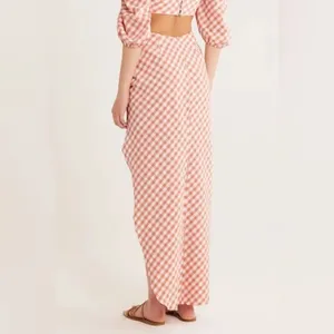 Rumer Bisou Ruched Gingham Maxi Skirt Size‎ S thumbnail 9