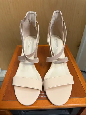 Zurin Women’s Nude Block Heel Sandals Ankle Strap Dress Heels. Size 8.5 thumbnail 2