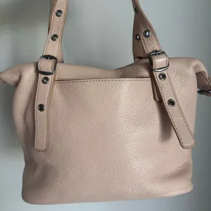 Lucky Brand Genuine Leather Bag With Silver Hardware Tan Beige thumbnail 1