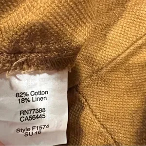 Madewell Monroe High Rise Shorts Linen Blend Womens Pockets Mustard Brown Size 4 thumbnail 7