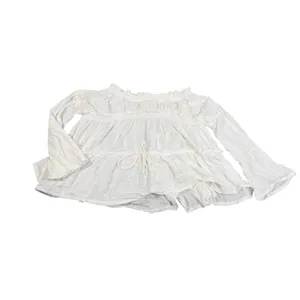 Free People Peasant Top S Ivory Cotton Gauze Off Shoulder Bell Sleeve Boho thumbnail 13