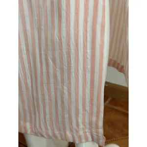 Rococo Striped Viscose Cover Up Dress Size M Long Sleeve Sheer Beach Resort NWT thumbnail 9