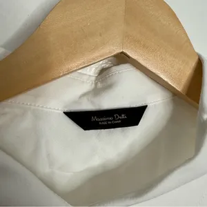 NWT‎ Massimo Dutti Women's White Flowing ShortSleeve Oversized Shirt Size Medium thumbnail 4