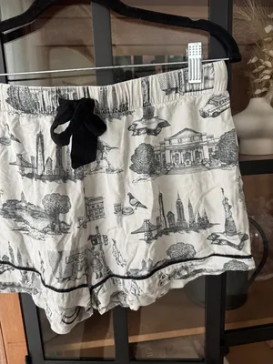 Katie Kime pajamas New York City Toile print Shorts drawstring NYC thumbnail 5