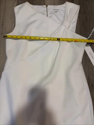 Calvin Klein New! One-Shoulder White Sheath Dress size 14 thumbnail 8