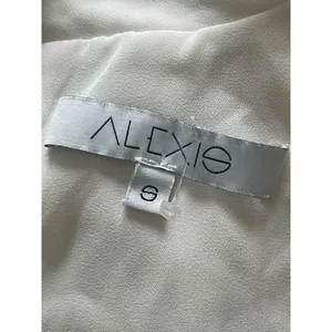 ALEXIS "KLEIN" WHITE SILK RUFFLE CHOKER BLOUSE TOP thumbnail 8