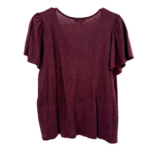 Lucky Brand Size Large Short Sleeve Blouse Tee Shirt Peplum Style‎ Top thumbnail 2