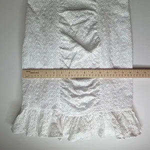 Nookie Darling Mini Dress Small White Eyelet Ruched Ruffle Hem Bridal‎ Cocktail thumbnail 12
