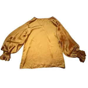 Vince‎ Camuto Blouson-Sleeve Blouse burnt orange rust Sz S thumbnail 4