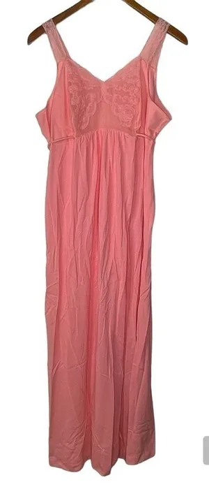 Vintage Montgomery Ward Pink Long‎ Nightgown Size Large thumbnail 1