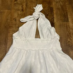 NEW Aerie White Spring Eyelet Fling Mini Dress Sz XL Halter Tie Floral thumbnail 11