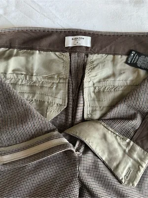 Aritzia Babaton Atelier Beige Brown Houndstooth Pattern Dress Pants Office US 12 thumbnail 5