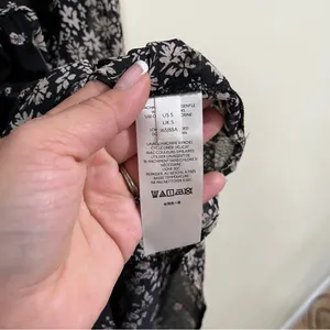NWT Free People Serena Floral Bell Sleeve Printed Blouse size small black boho thumbnail 6