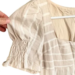 NWT Anthropologie En Saison Cecilia Puff Sleeve Linen Blend Mido Dress Size XS thumbnail 5