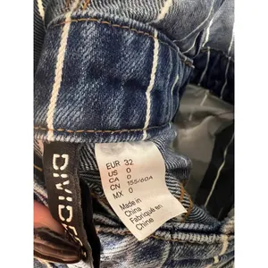 H&M Wm 0 Divided Blue Pinstripe Denim Overall Dress Mini Pinafore Festival Y2K thumbnail 4