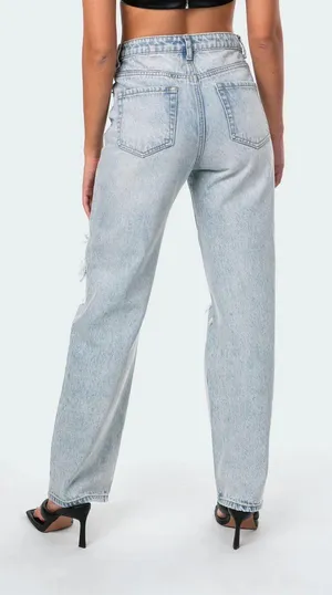 Edikted Wide Or Die Ripped Jeans thumbnail 3