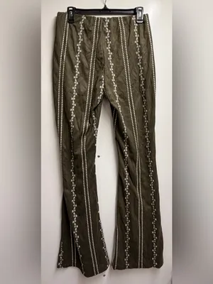 Wild Honey white green floral flare pants festival boho large thumbnail 5