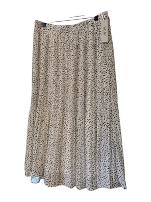 WD·NY White Black Polka Dot Pleated Tiered Midi Maxi Skirt NWT Size M thumbnail 2