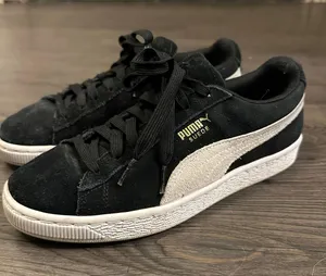 Puma Black And White Suede Shoes thumbnail 1