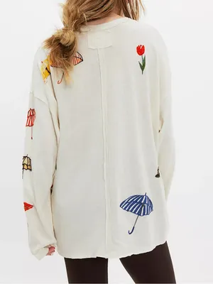 Free People We The Free Market Day Long Sleeve Top in White thumbnail 2
