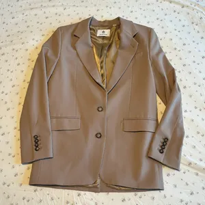 NEW Aritzia Babaton Agency Blazer Camel Single Breasted Wool Twill Relaxed XXS thumbnail 1