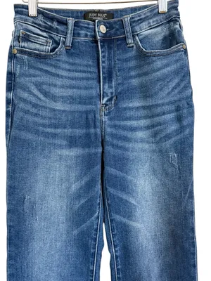 Judy Blue JB88531 Wide Leg Jeans Women’s 3/26 High Rise Medium Wash Stretch thumbnail 2