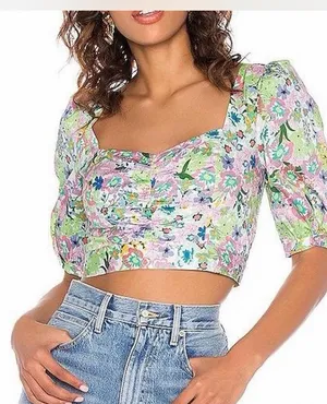 For Love & Lemons Jardine Crop Top thumbnail 1