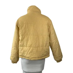 Cotton Candy LA Womens Yellow Quilted Mock Neck Long Sleeve Puffer Coat Jacket M thumbnail 4