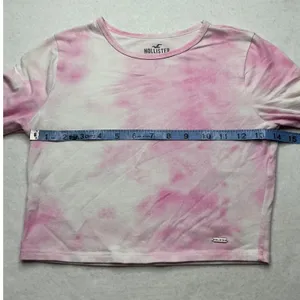 Hollister Must-Have Collection Baby Tee Pink Tie Dye Long Sleeve Crop Top Small thumbnail 3