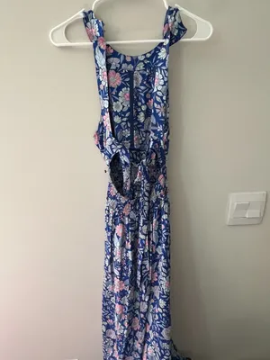Abel the Label Bluebell Floral Halter Tie Back Full Skirt Maxi Dress XSmall thumbnail 15