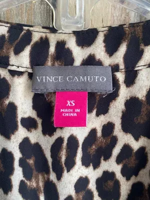 Vince Camuto leopard print sleeveless blouse work office business casual fall XS thumbnail 3