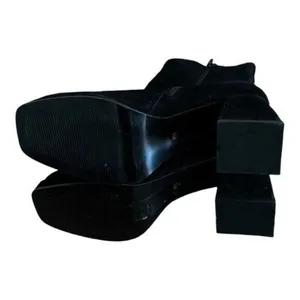 STEVE MADDEN Treasure Black Suede Platform Square Toe &  Heel Booties Size 9.5 thumbnail 8