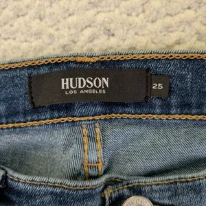 Hudson Lana Boyfriend Mid Rise Straight Leg Distressed Jeans Dark Wash‎ Size 25 thumbnail 6