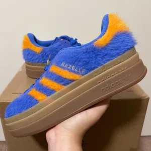 Adidas Gazelle Bold Platform NY Knicks Blue Orange Gum Women Size 5.5 JS3906 NEW thumbnail 1