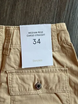 Bershka Medium Rise Cargo Straight  thumbnail 2