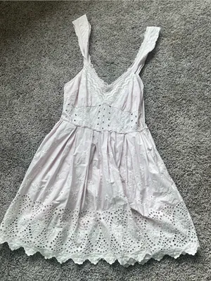 LoveShackFancy Pale Pink Eyelet Cotton Mini Dress thumbnail 2
