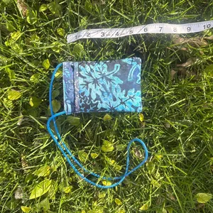 Handmade Little blue boho festival batik patterned/dyed bag with strap thumbnail 3