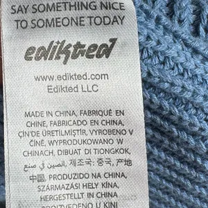 Edikted Sweater Women’s Medium Blue Cropped‎ Ribbed Quarter Zip Pullover thumbnail 8
