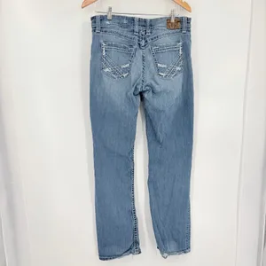 BKE Harper Distressed Bootcut Jeans Sz 31Lx33.5 Embroidered Buckle Y2K Country thumbnail 6