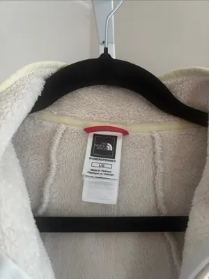 The North Face Women’s Vest Cream Fleece Full Zip Sz L Cozy Layering Outerwear thumbnail 3