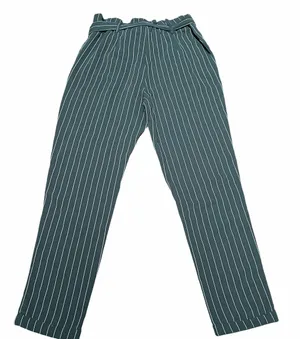 Bebe Pinstriped Paper Bag Waist Cropped Pants thumbnail 2