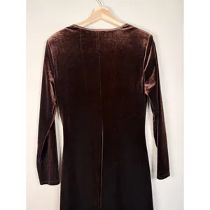 Vintage 90s Dress Brown Velvet Long Maxi Goth Whimsigoth Size‎ 8 Party Holiday thumbnail 3