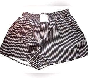 Black and White Striped Elastic Waist Shorts thumbnail 2